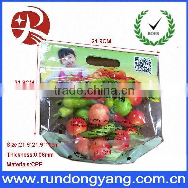 Customized slider zip lock zipper stand up pouch fruit packing bag