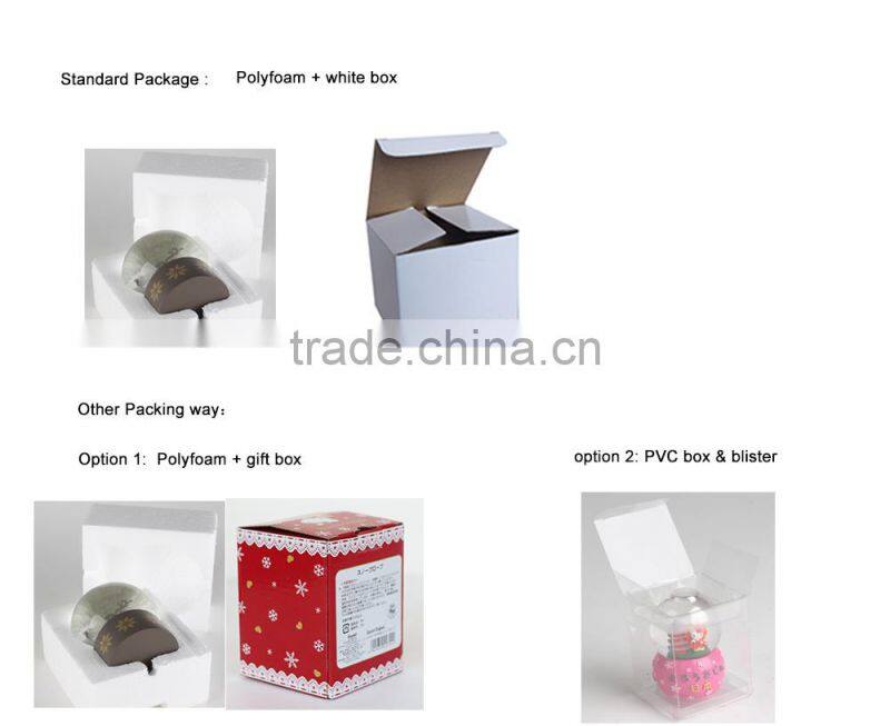 2016 High Quality Christmas Snow Globe with Music Function