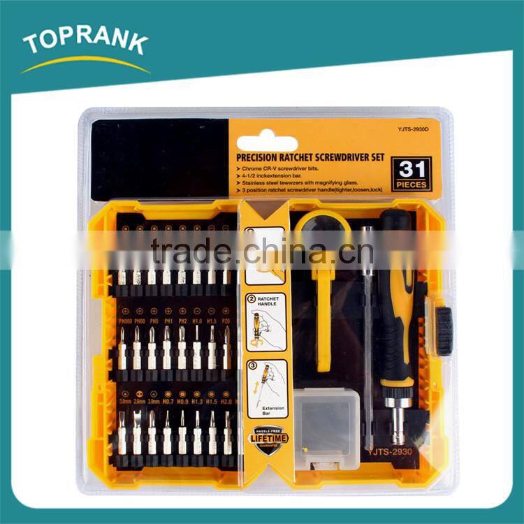 31pcs tool sets precision ratacht chrome vanadium screwdriver set