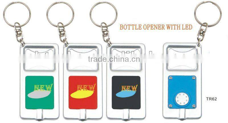Promotional bottle opener with LED keyring