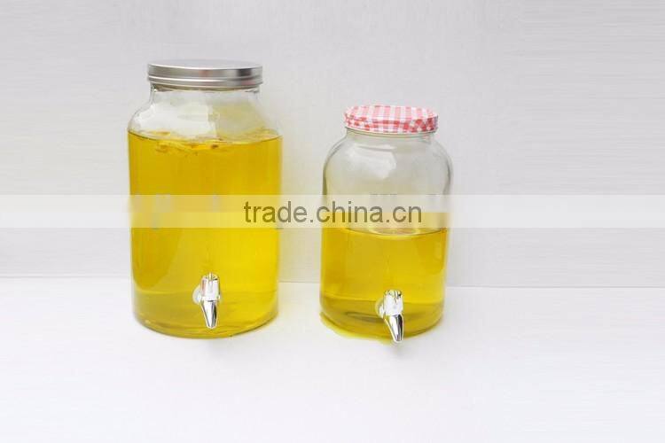 8L clear white glass fresh milk dispenser with tap