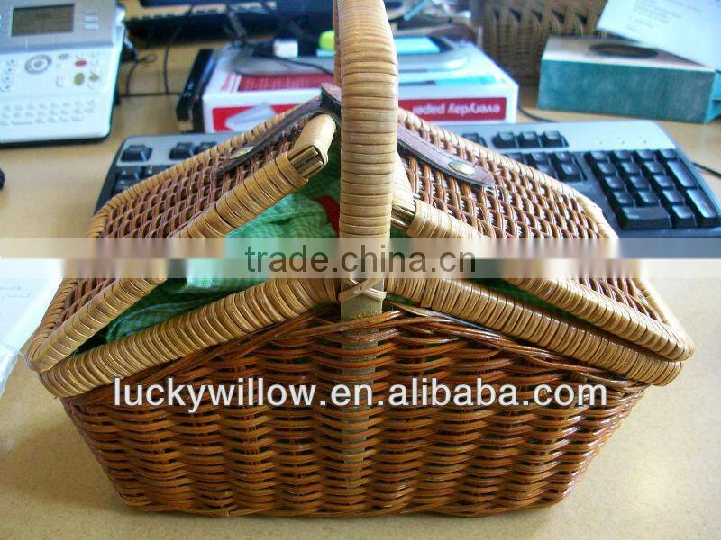 hand-made crafts willow storage baskets with handle&Lid