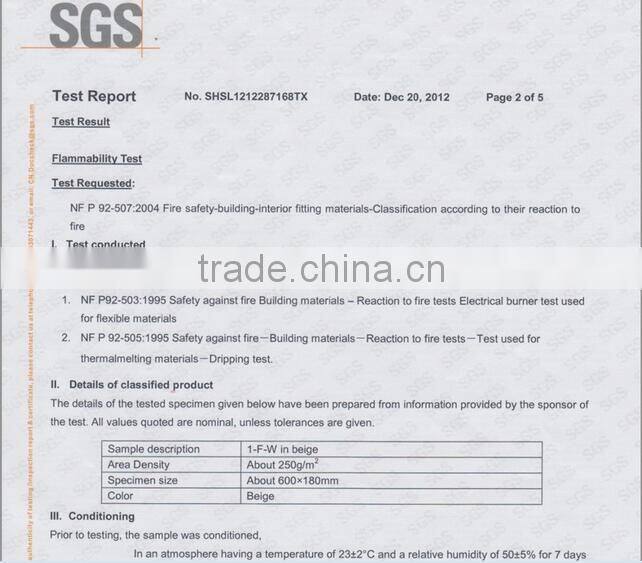 First Grade polyester blackout fabric for curtain flame retardant feature