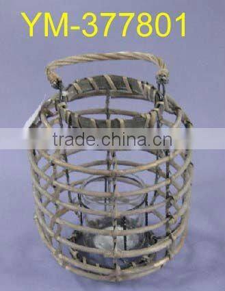 cheap portable wicker candle holder