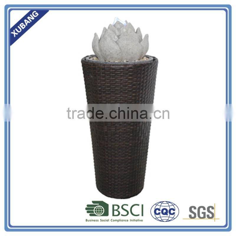 Vintage home decor water fountain rattan lotus fountain