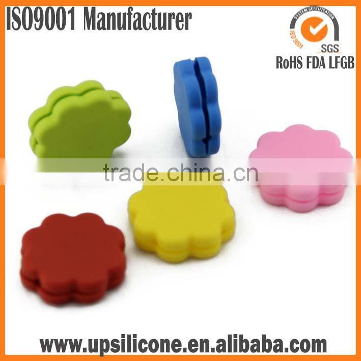 flower shape silicone earphone cable holder