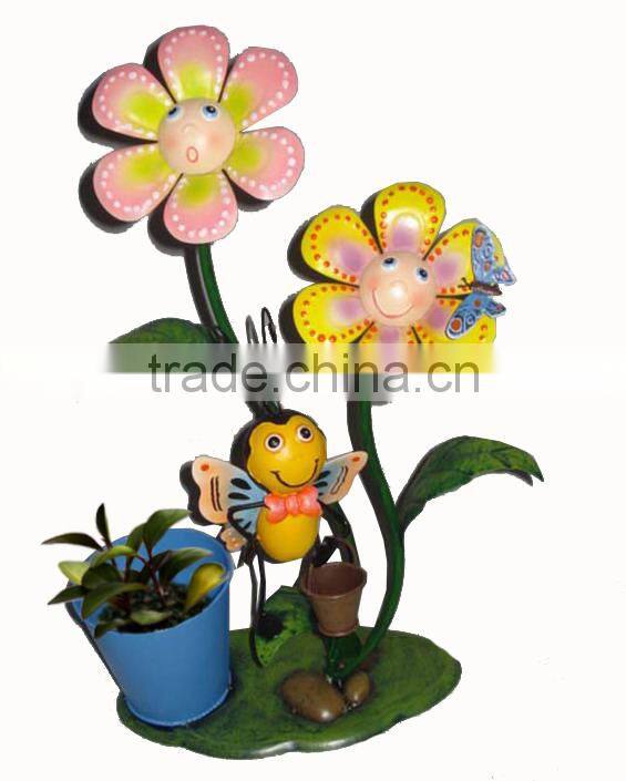 YS10115 metal butterfly shaped plants pot made in Xiamen with size 35.5X17X50CM