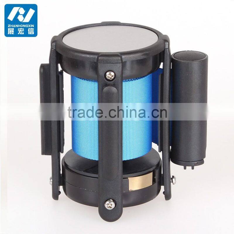 Retractable Belt Cassette on Crowd Control Barrier