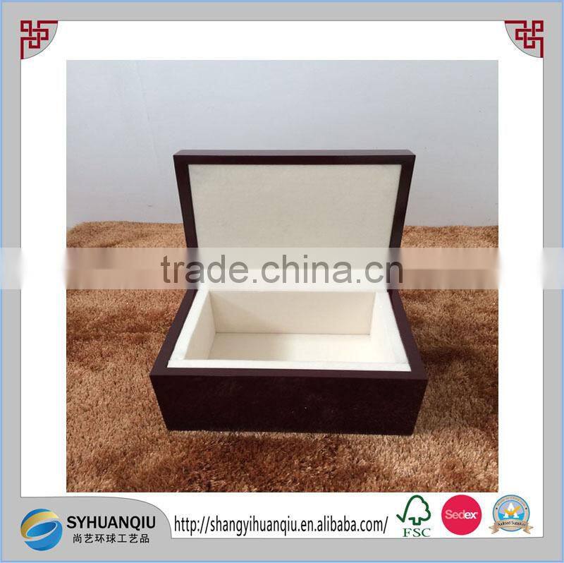 luxury wooden jewelry box with glossy painting and foam inside