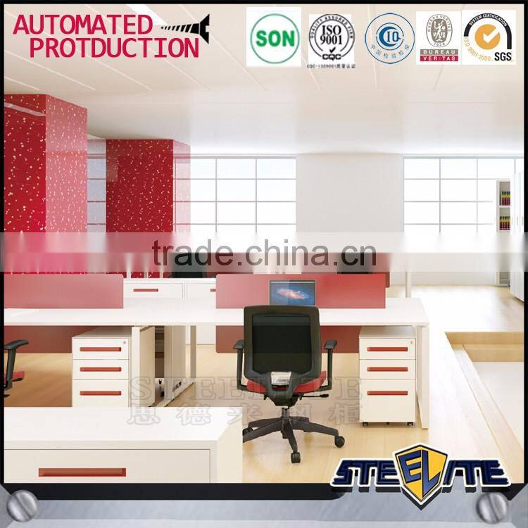 Lockable white and orange color steel file cabinet price 3 drawers mobile cabinet