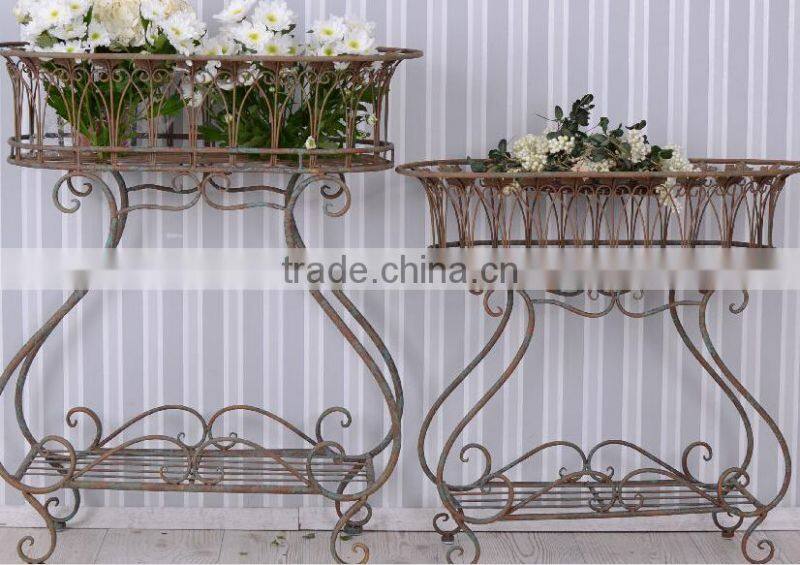 Outdoor metal plant rack,Flower Pots Garden Metal Baskets