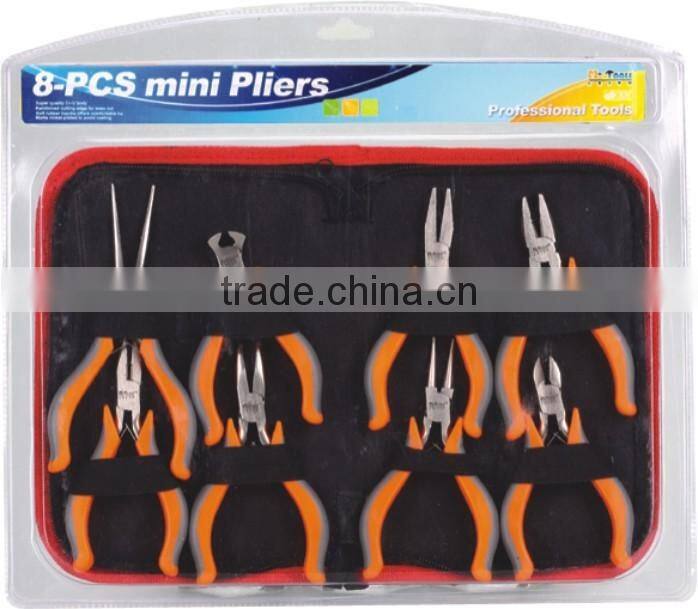 5PCS european type mini pliers set(4.5" combination pliers/4.5" diagonal pliers/4.5"bent nose pliers/4.5"long nose pliers/5.75"n