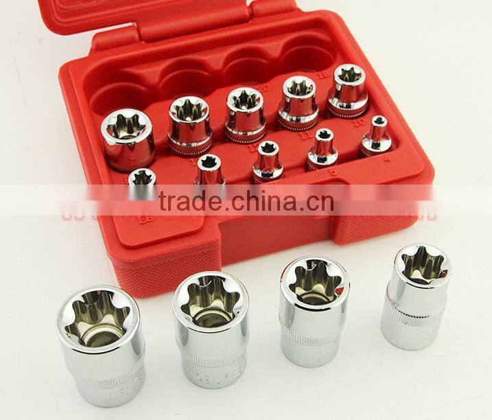 14pcs 1/4 3/8 and 1/2 Drive E-type Socket Set Star Socket wrench