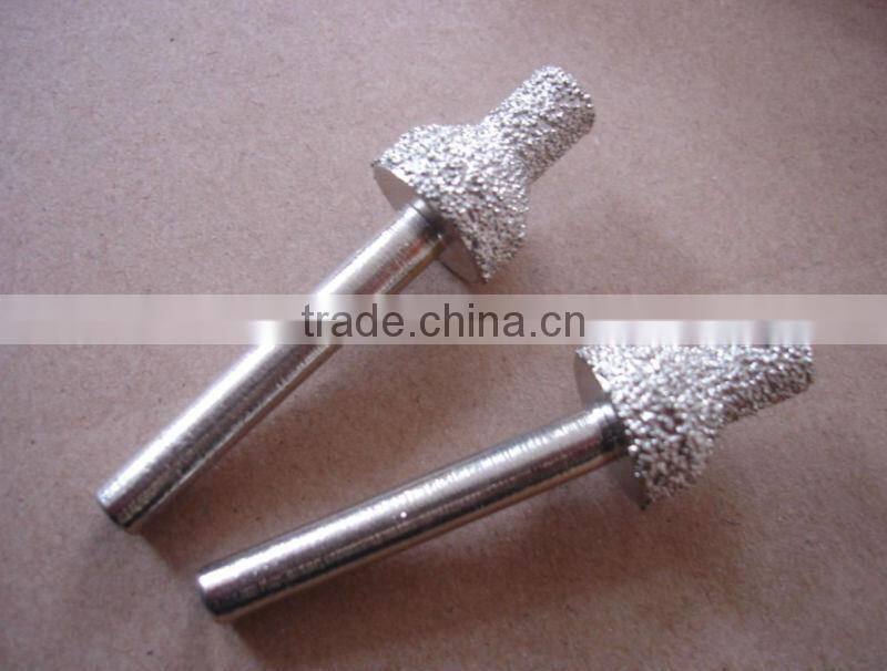 Vacuum brazed diamond grinding burrs with special shape