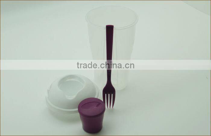 Salad cup with fork,plastic salad cup with fork,salad shaker cups