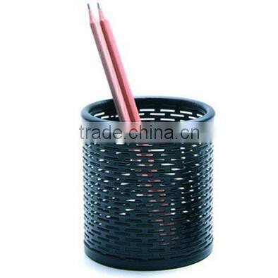 2013 high quality 9.0cm gold color metal round metal pen pot holder