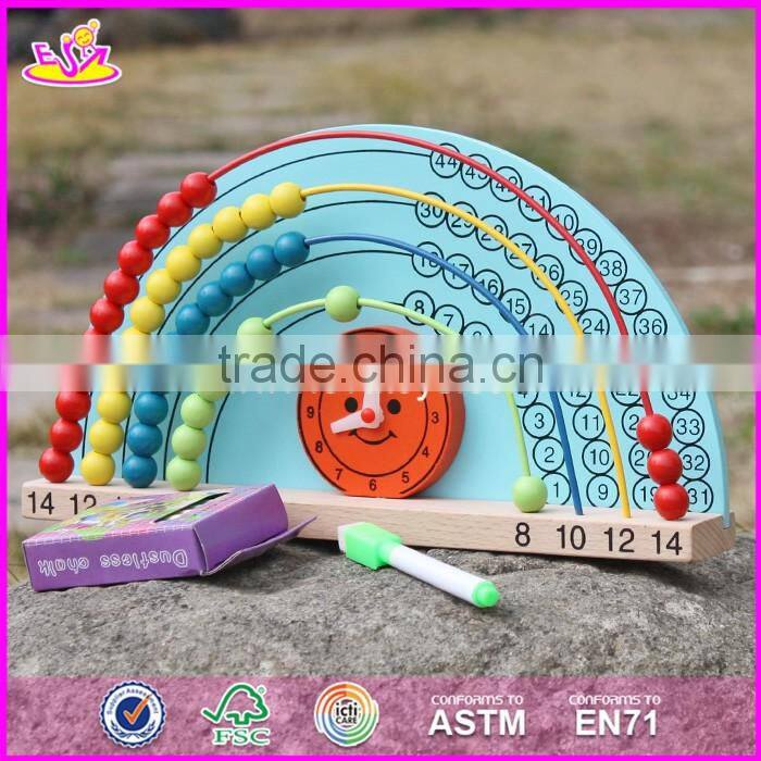 2017 New design 2 sided toddlers educational wooden math toys with drawing board W12A019