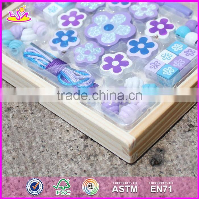 2017 new design children threading beads wooden educational toys for 4 year olds W11E061