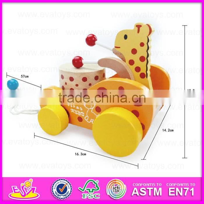 2016 wholesale funny pull and push wooden best toddler toys W05B138-S