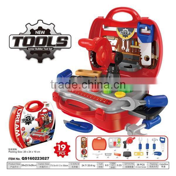 19PCS Little engineer kid play set toy,tool kit set in a fashion Tool Box