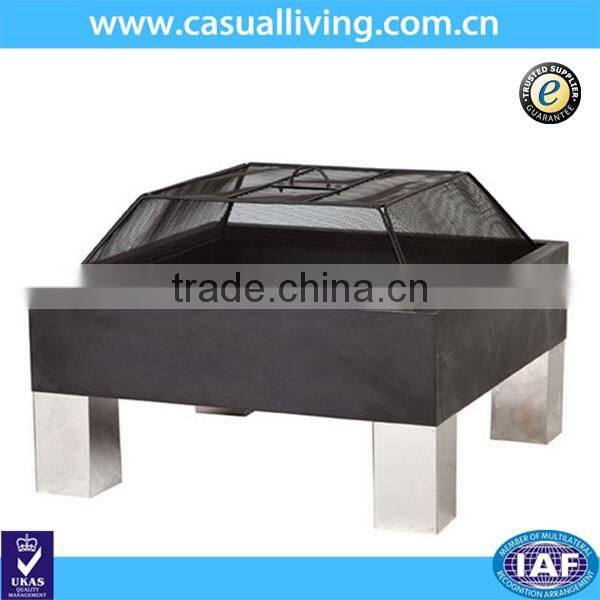 Square Steel Fire Pit HotSpot Firepit Outdoor Backyard Patio Fireplace