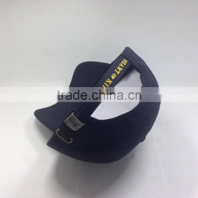 100%Suede Fabric Baseball Cap With Embossed Metal Buckle