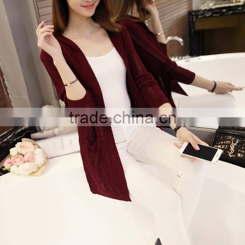 OEM Custom-Made hight quality ladies Button Down plain knitted Cardigan Sweater