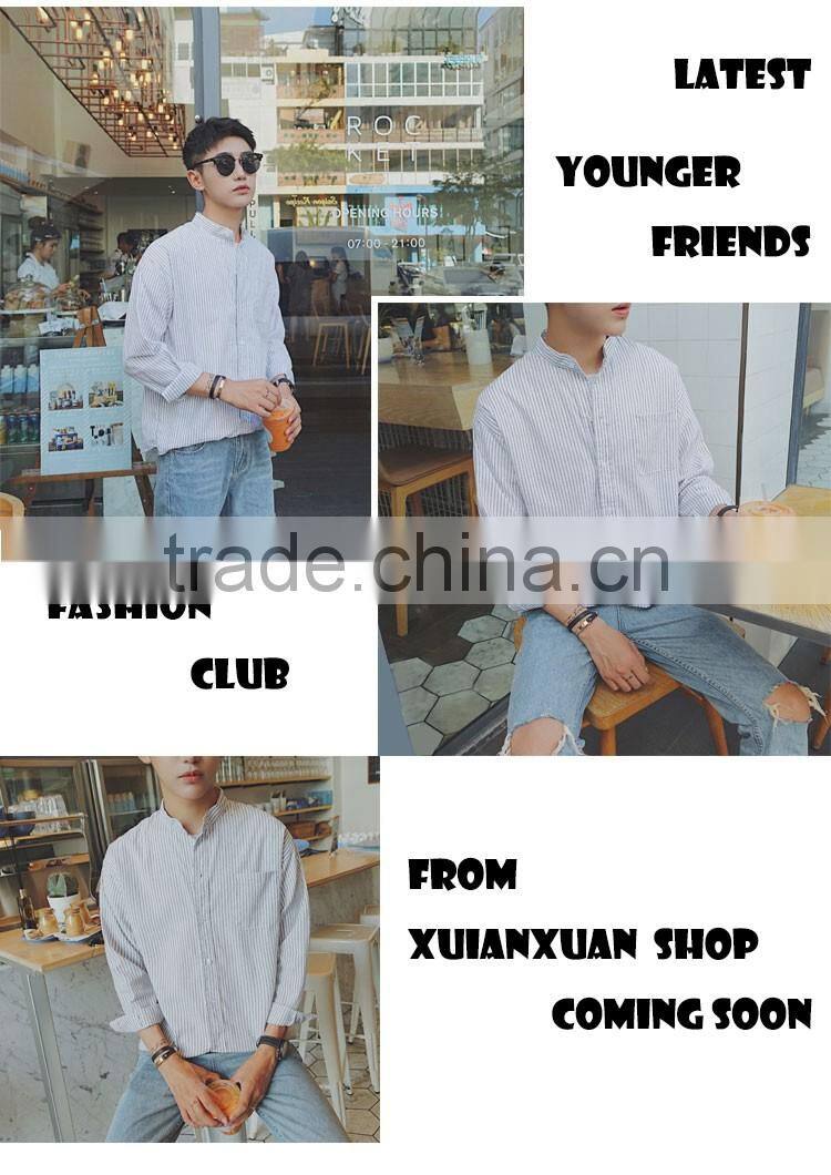 SZXX Manufacturer korean fashion stripe For Mens Shirts