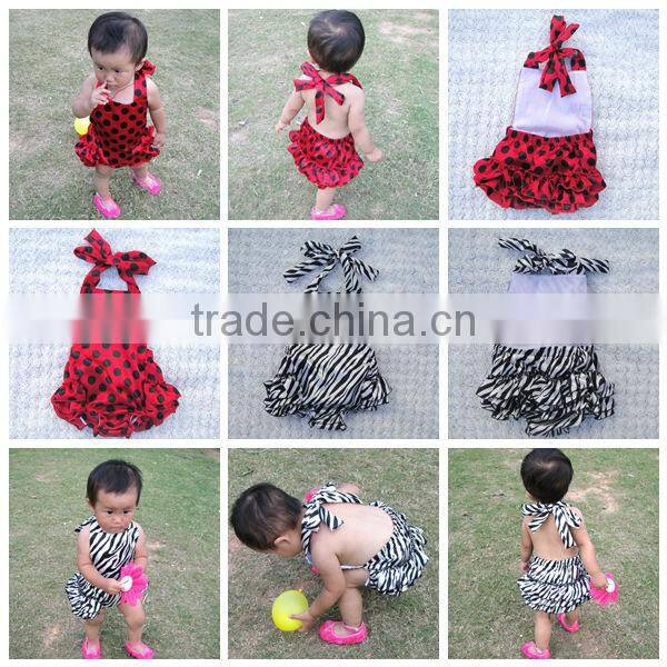 Factory direct sale cute baby bubble sunsuit rompers with ruffle