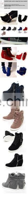 2ssd0520 hidden women wedge heel zip-up sneakers