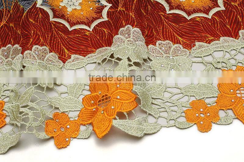 Orange Bestway wax print fabric african 6 yards with stones BLW017-8 For hot sale