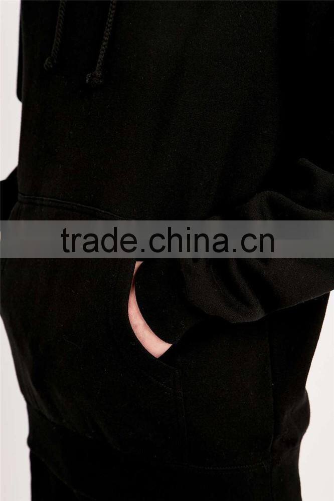 Custom wholesale solid color black hoodie blank high quality hoodies