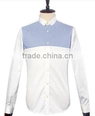2014 hot sell fashion design 100% cotton white shirt men
