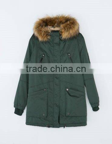 new style winter wholesale lady coat with big fur collar on h