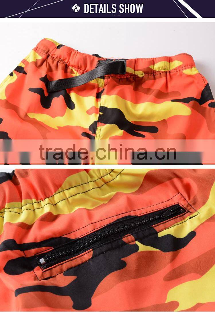 Summer custom logo camo beach shorts sports basketball training loose shorts for men