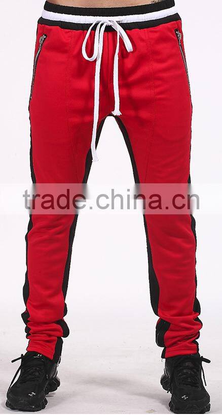 Custom elastic waist gym striped basketball jogger wholesale mens sweat crossfit harem sweat shorts pants