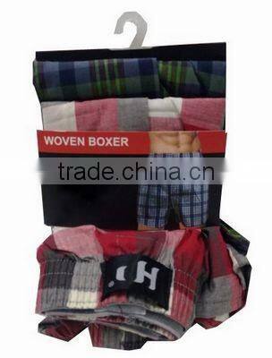 stripe design cotton woven boxer shorts for men