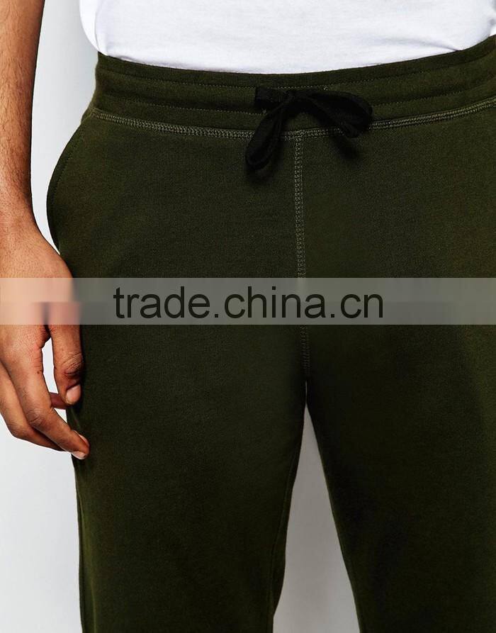 Soft touch wholesale blank jogger pants in dark khaki for men