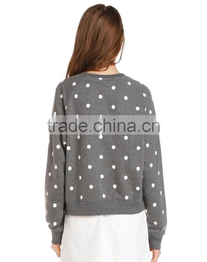 Top quality casual crew neck women sweatshirt without hood