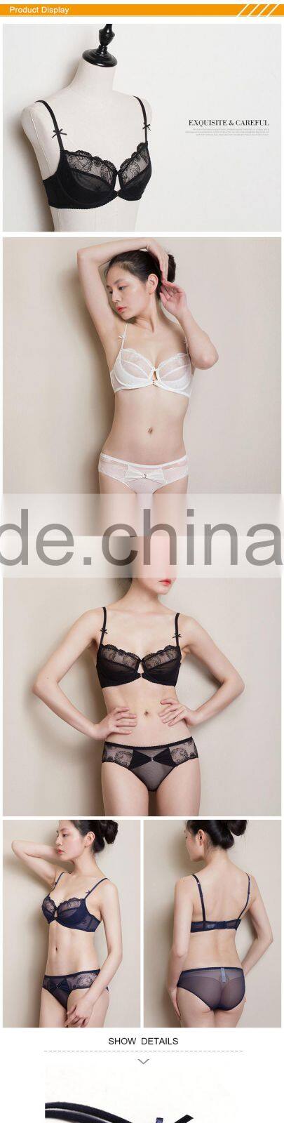 HSZ-28805 Girls Underwear Comfortable 3/4 Bra Cup New Design 2017 Sexy Model Bra Free Samples Latest Fashion Panty Lingerie