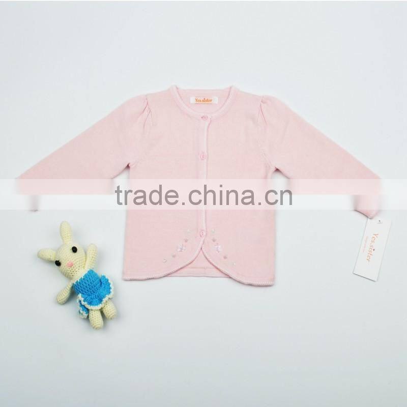 100%cotton Kids Long Sleeve Sweater Cardigan