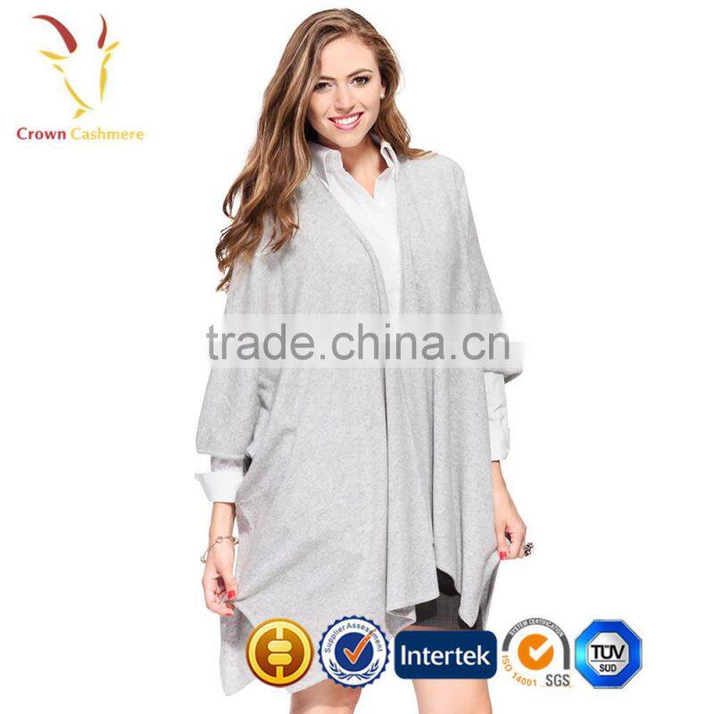 2016 New Fashion 100% Pure Knitting Cashmere Poncho for Women