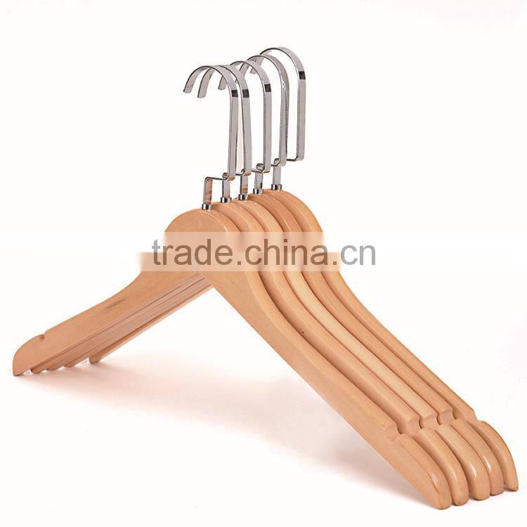 Hot selling garment clothing hanger normal solid wooden hanger durable simple wooden coat hanger