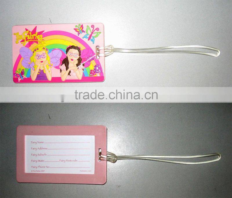 3D cartoon PVC luggage tag