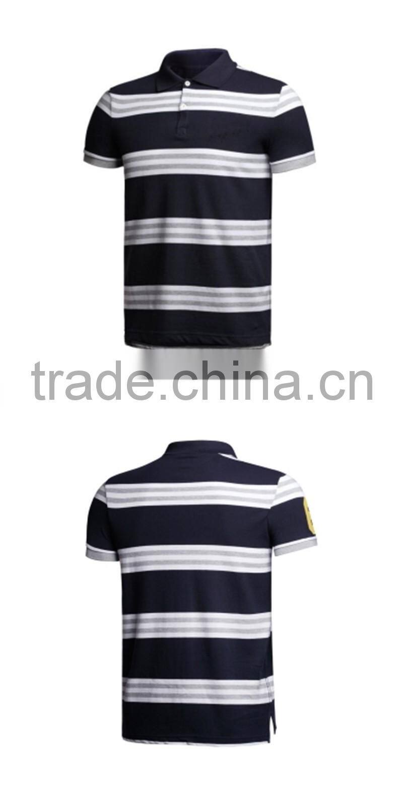 New design hot selling in alibaba china custom mens polo collar striped t shirt