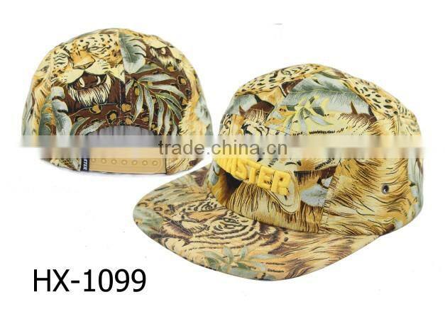 Ostrich leather blank wholesale 5 panel hats faux leather 5 panel hat