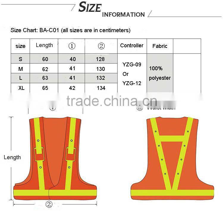 Nice material LED shirt vest high visibility safe for night cleaning