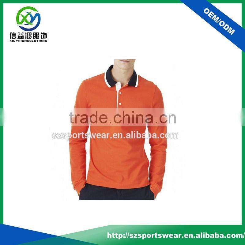 New Arrival Fashion Contrast Knit Collar mens custom polo shirt jersey