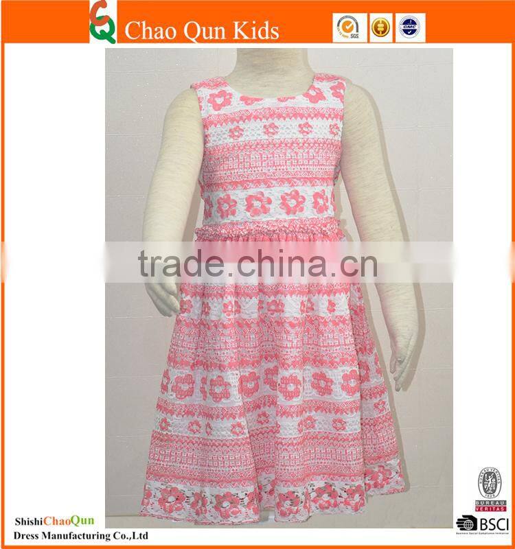 2017 baby girl latest fashion embroidered lace floral dresses for girls wholesale