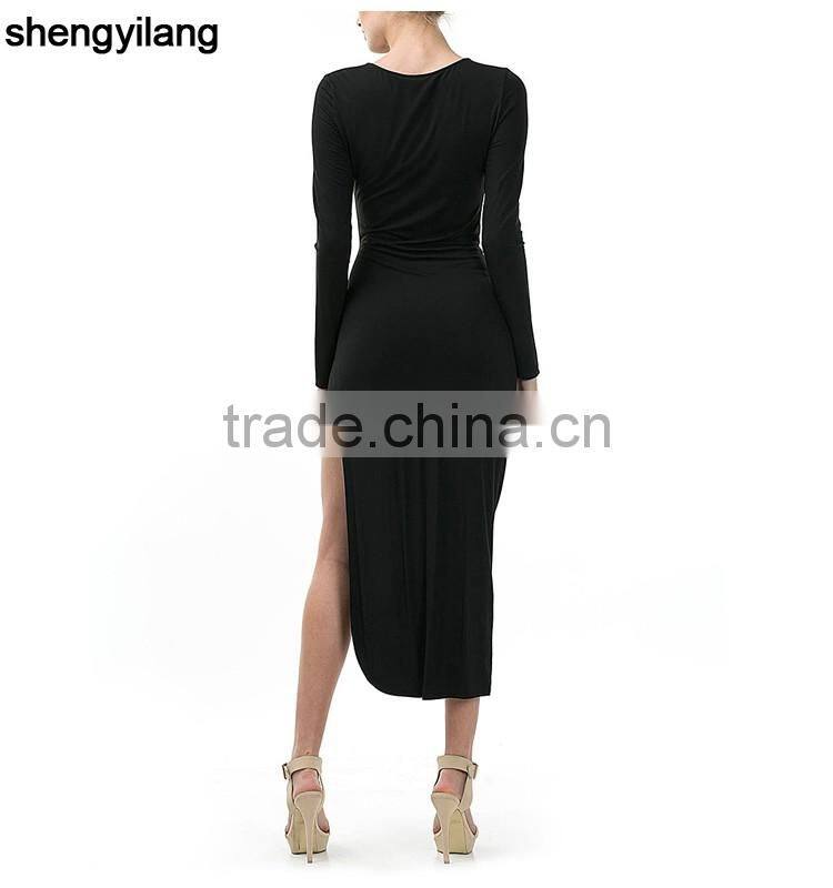 Hot sale high quality 95% bamboo 5% spandex Side-Slit Maxi fancy dress china